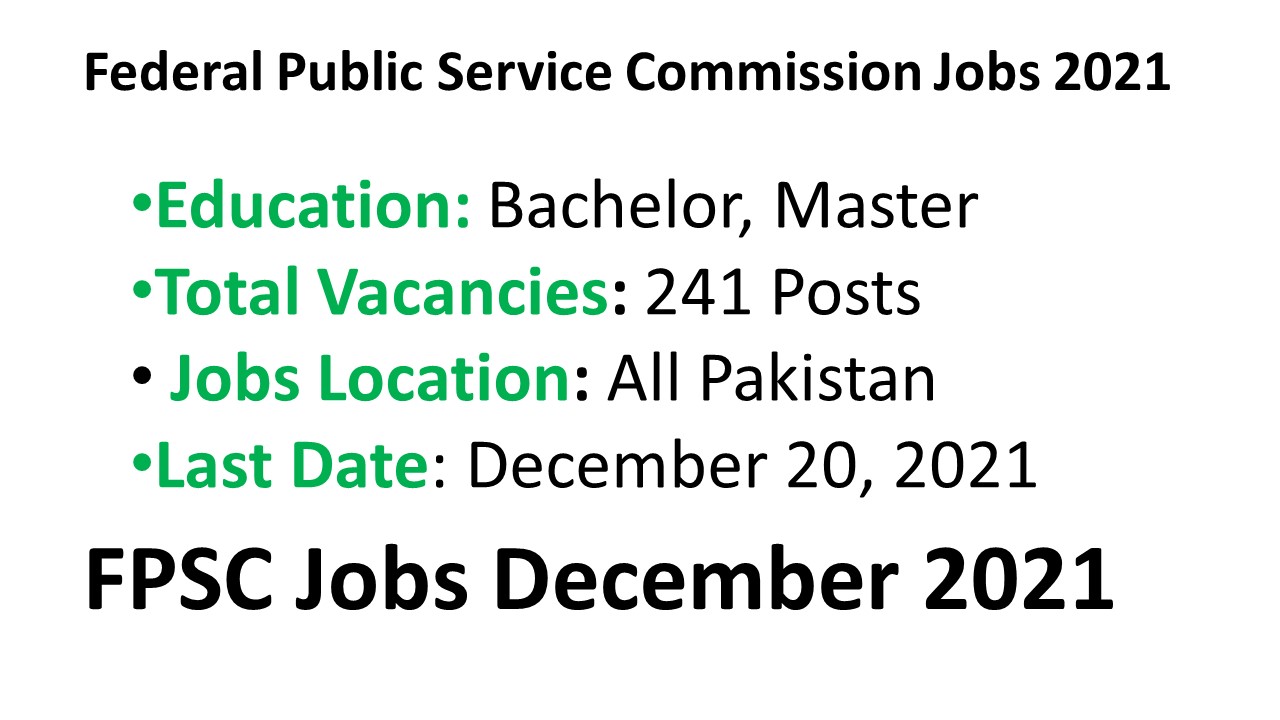 FPSC Jobs December 2021 