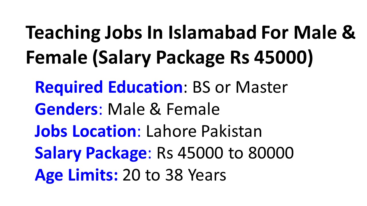 Teaching Jobs In Islamabad 