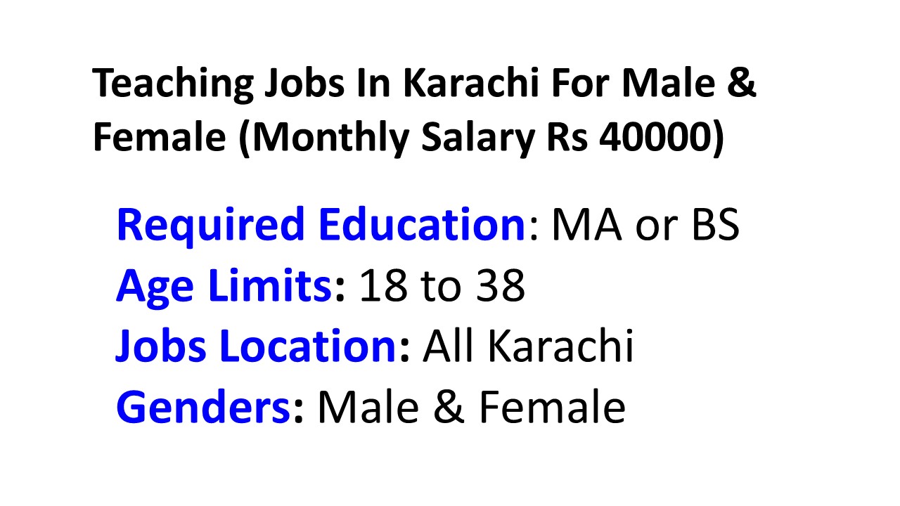 Teaching Jobs In Karachi 