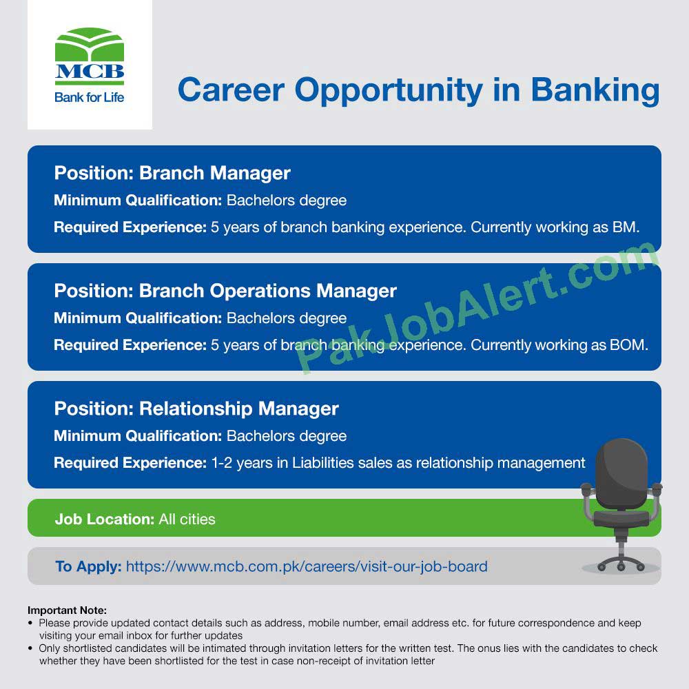 MCB Bank Jobs 2022 Latest Advertisement 
