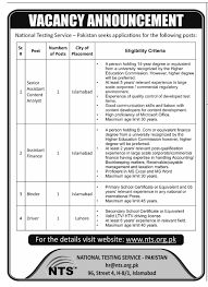 NTS Jobs 2023 National Testing Services of Pakistan New Vacancies