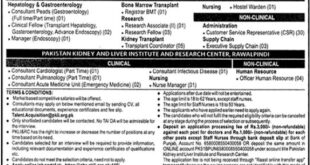 Opportunities at the Pakistan Kidney & Liver Institute Explore Career Openings 2024