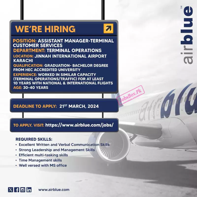 Airblue Jobs March 2024
