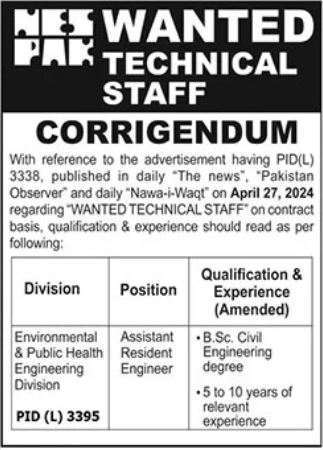 National Engineering Services Pakistan NESPAK Jobs 2024
