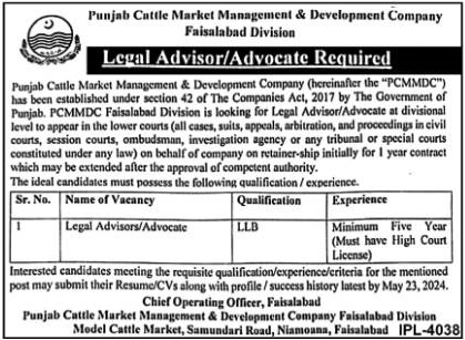 PCMMDC Faisalabad Jobs 2024