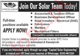 Capital Solar Engineering CSE Rawalpindi Jobs 2024