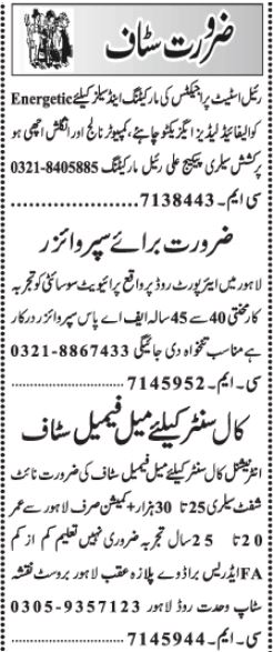 Supervisor & Call Center Agent Jobs 2024 In Lahore