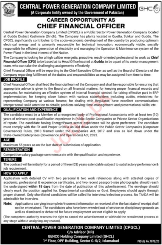 Central Power Generation Company Limited Jobs 2024