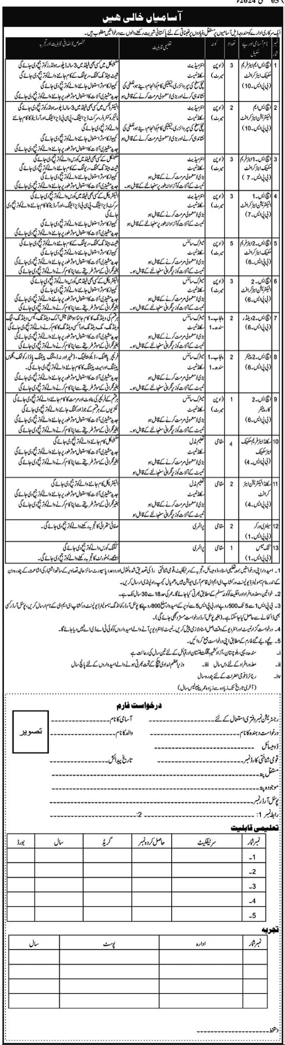 EME Qasim Army Aviation Base Rawalpindi Jobs May 2024