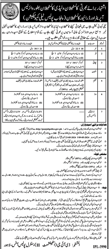 Constables and Lady Constables (BPS-07) as Wireless Operator and Driver Constables PPTC 2024