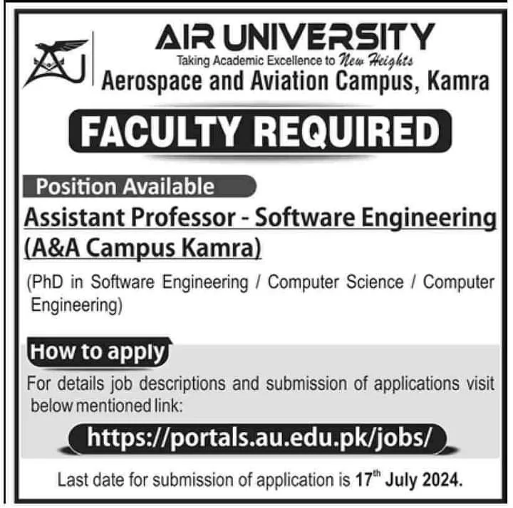 Latest Air University Jobs 2024 Advertisement| Apply Online