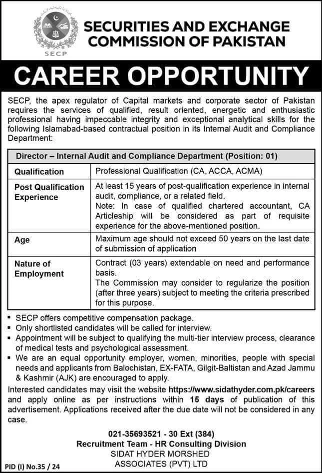 Latest SECP Jobs 2024 Advertisement| Apply Online