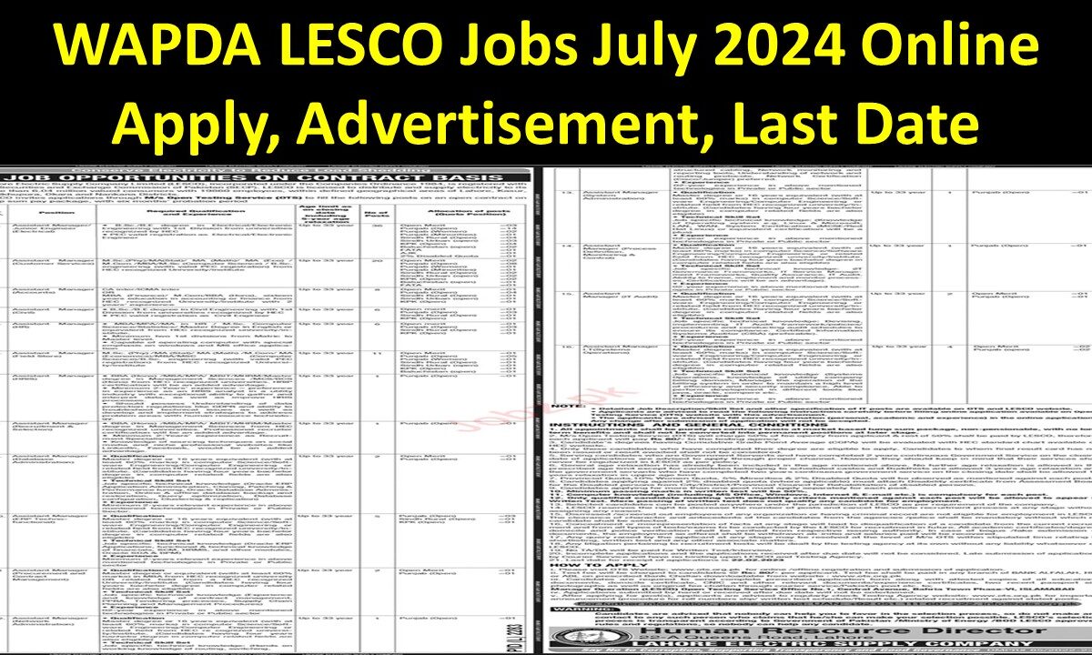 WAPDA LESCO Jobs July 2024