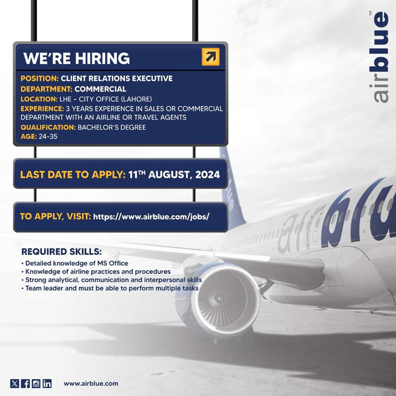 Airblue Jobs 2024 - Apply Online