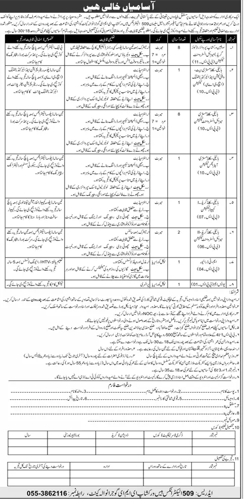 509 Electronics Base Workshop EME Gujranwala Cantt Jobs Aug 2024