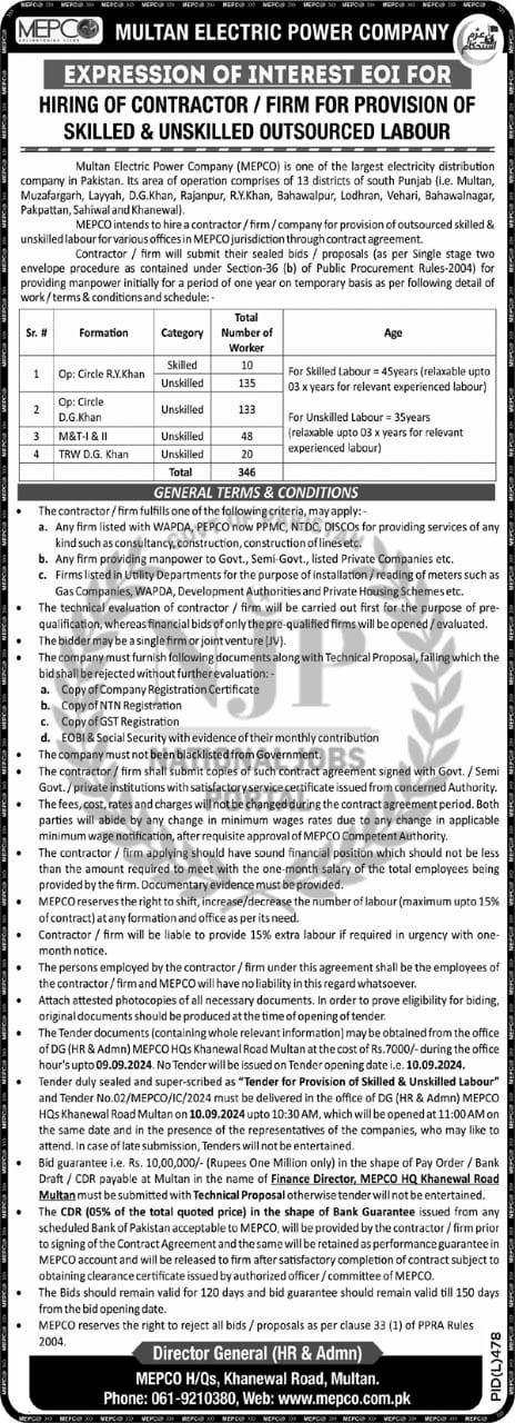 MEPCO Jobs 2024 Multan Electric Power Company