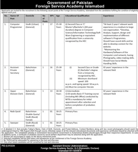 Ministry of Foreign Affairs MOFA Jobs 2024 - Apply Online