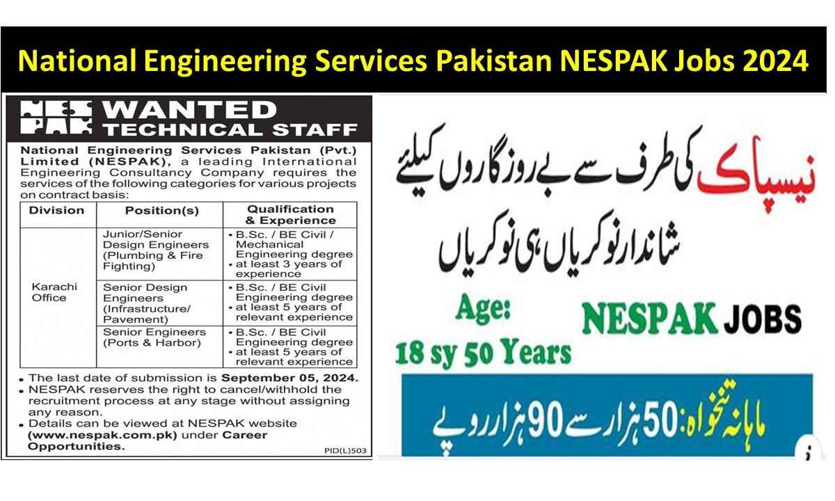 National Engineering Services Pakistan NESPAK Jobs 2024