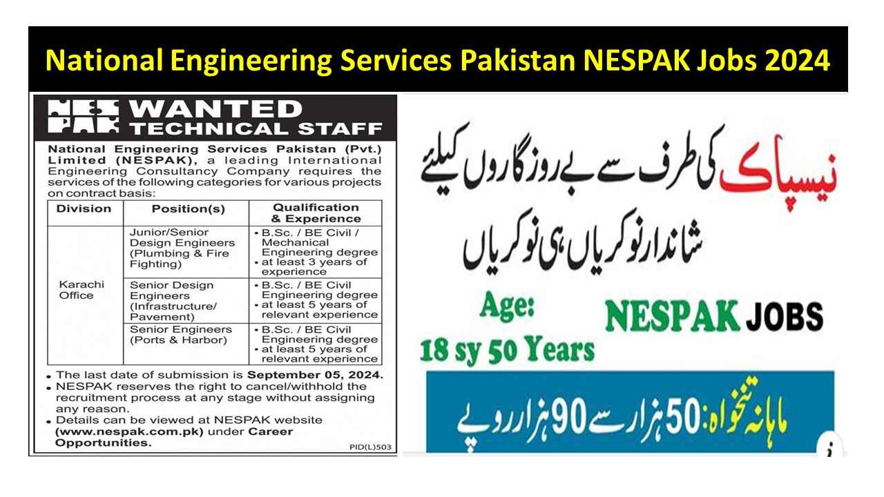 National Engineering Services Pakistan NESPAK Jobs 2024