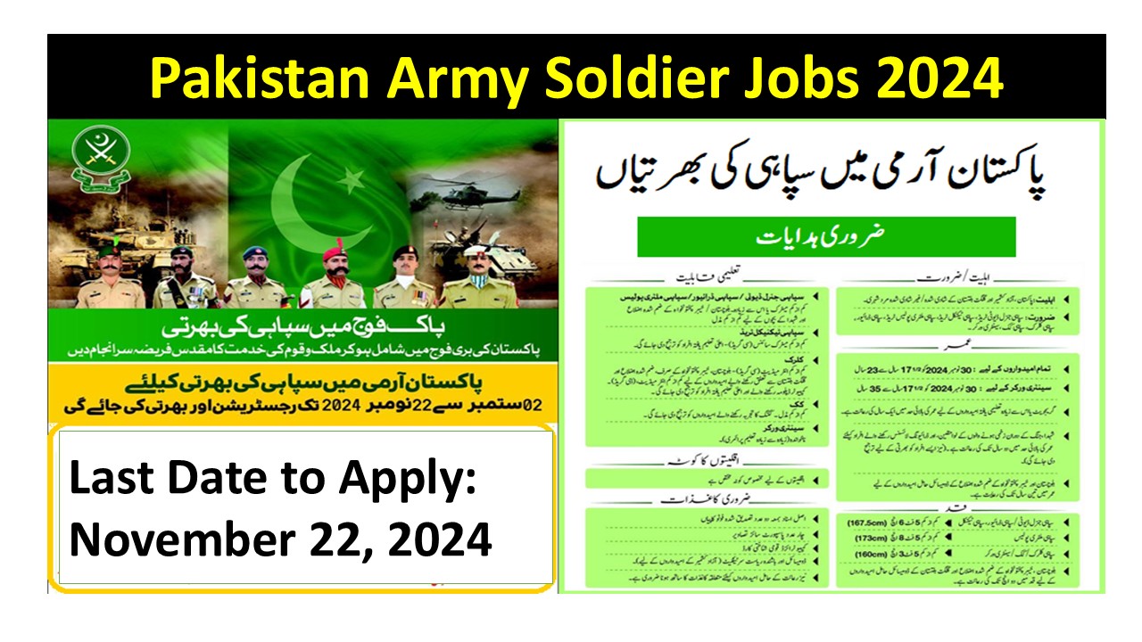 Pakistan Army Soldier Jobs 2024 - Latest Advertisement