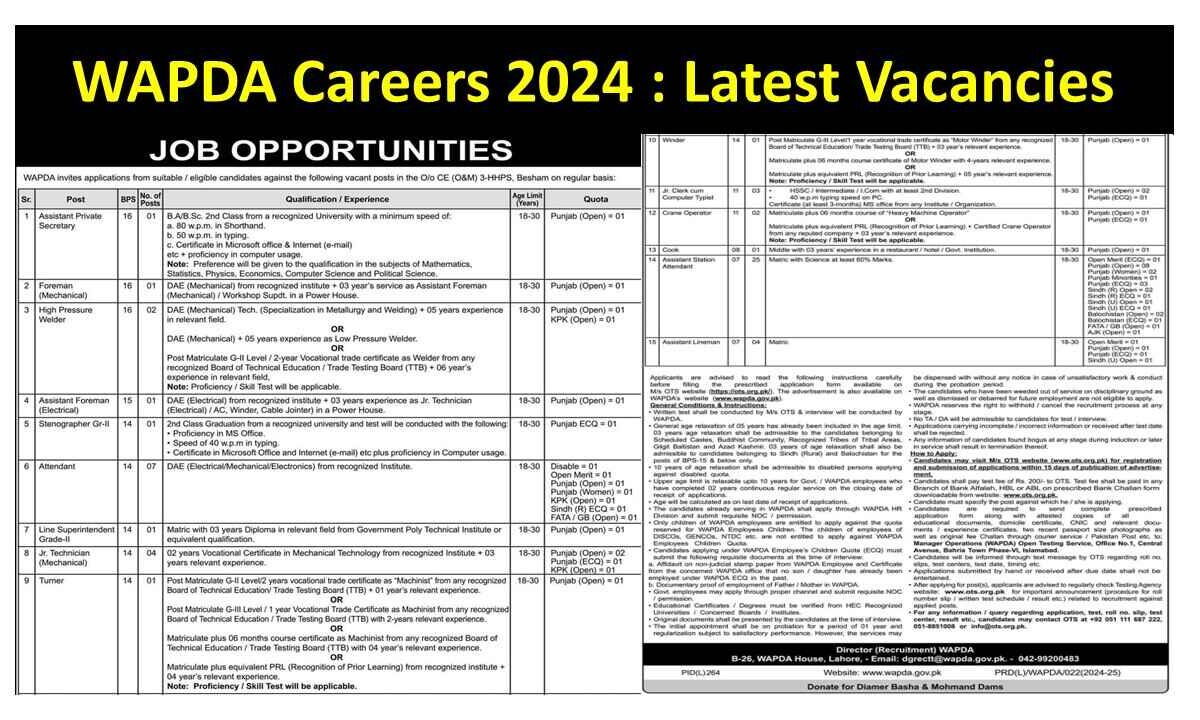 WAPDA Careers 2024