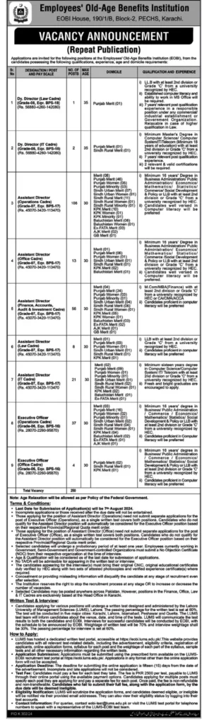 EOBI Jobs 2024: Apply Now for Government Positions