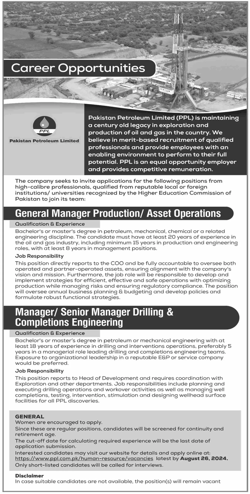 Pak Petroleum Ltd PPL Jobs 2024 Apply Online 