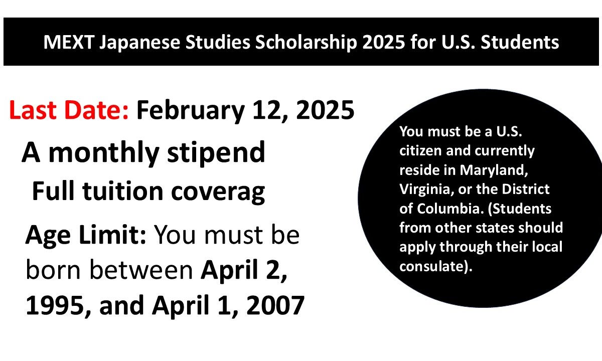 MEXT Japanese Studies Scholarship 2025 for U.S. Students