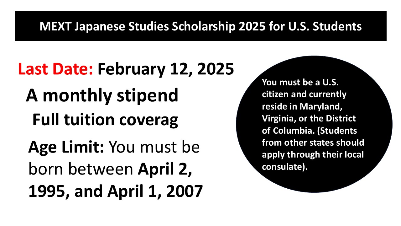 MEXT Japanese Studies Scholarship 2025 for U.S. Students