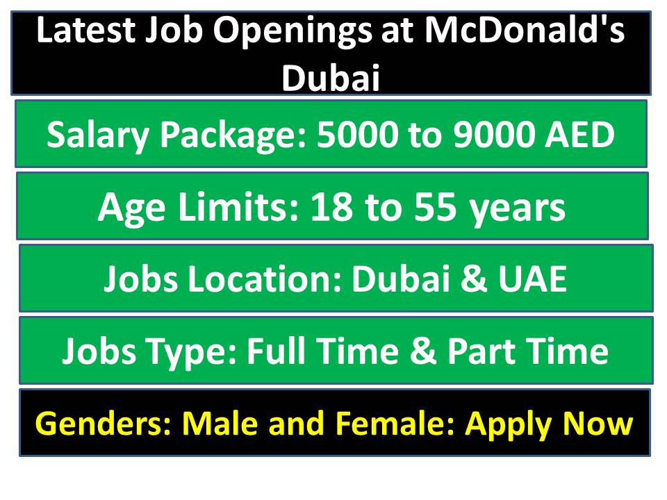 Latest Job Openings at McDonald's Dubai