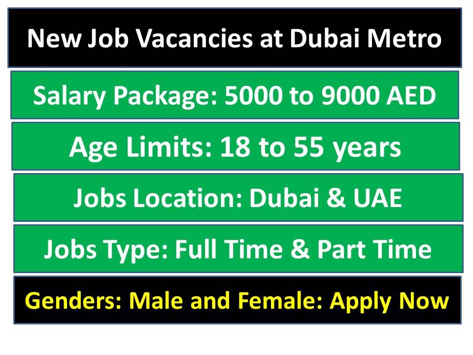 New Job Vacancies at Dubai Metro