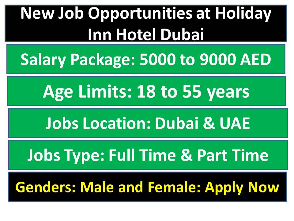 New Job Opportunities at Holiday Inn Hotel Dubai