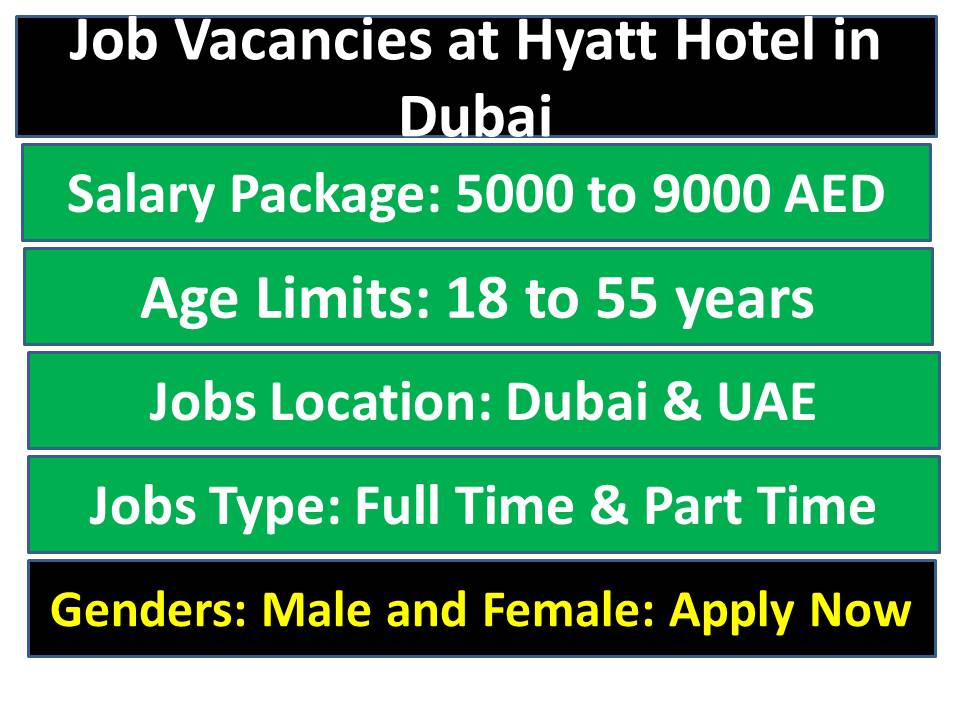 Job Vacancies at Hyatt Hotel in Dubai