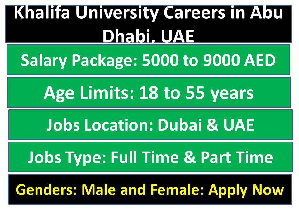 Khalifa University Careers in Abu Dhabi, UAE