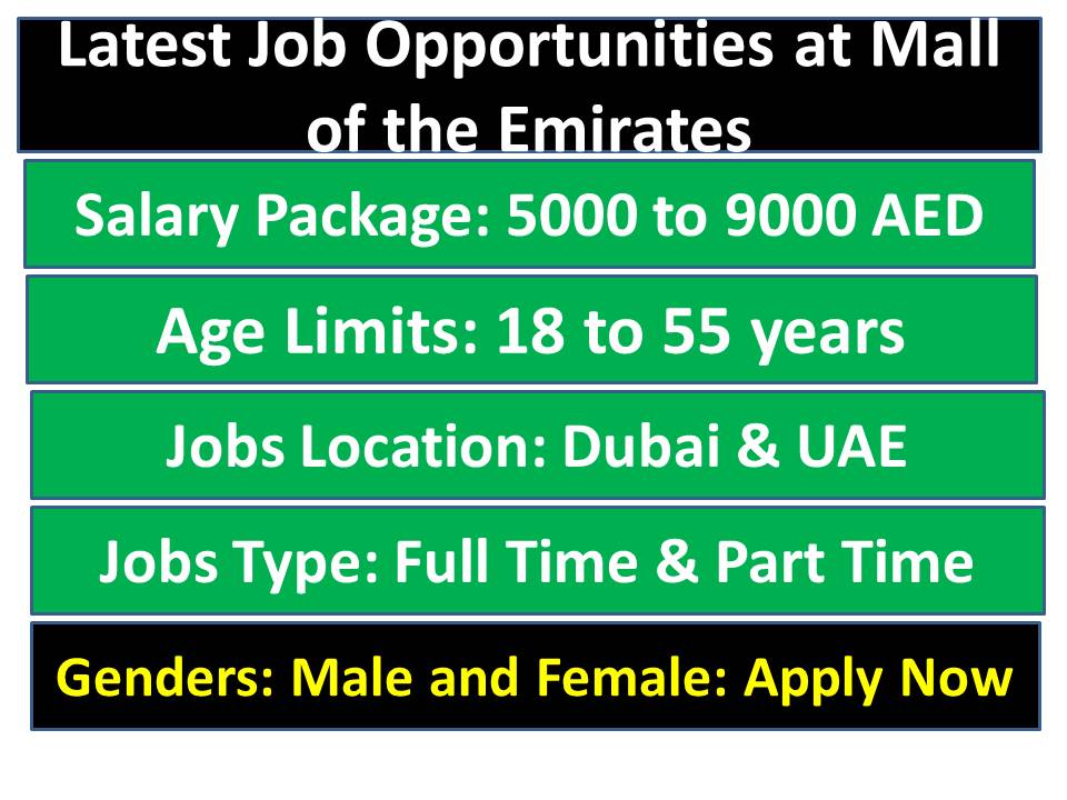 Latest Job Opportunities at Mall of the Emirates