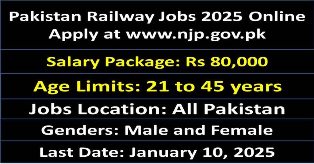 Pakistan Railway Jobs 2025 Online Apply at www.njp.gov.pk