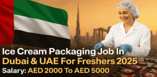 Ice Cream Packaging Job in Dubai