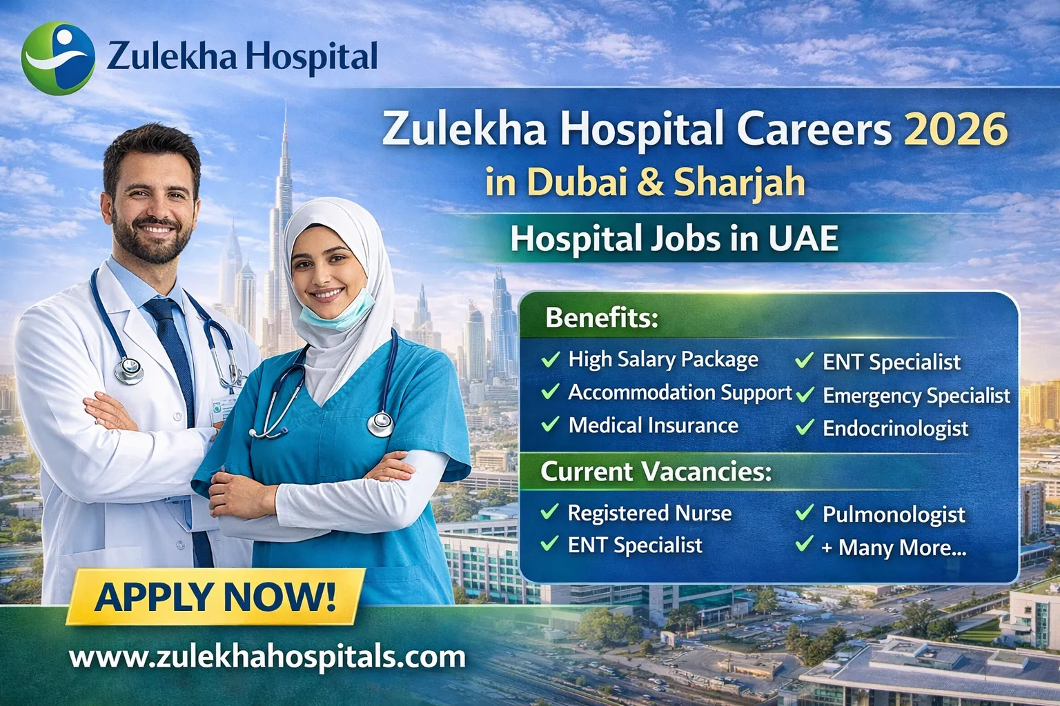 Zulekha Hospital Careers 2026 in Dubai