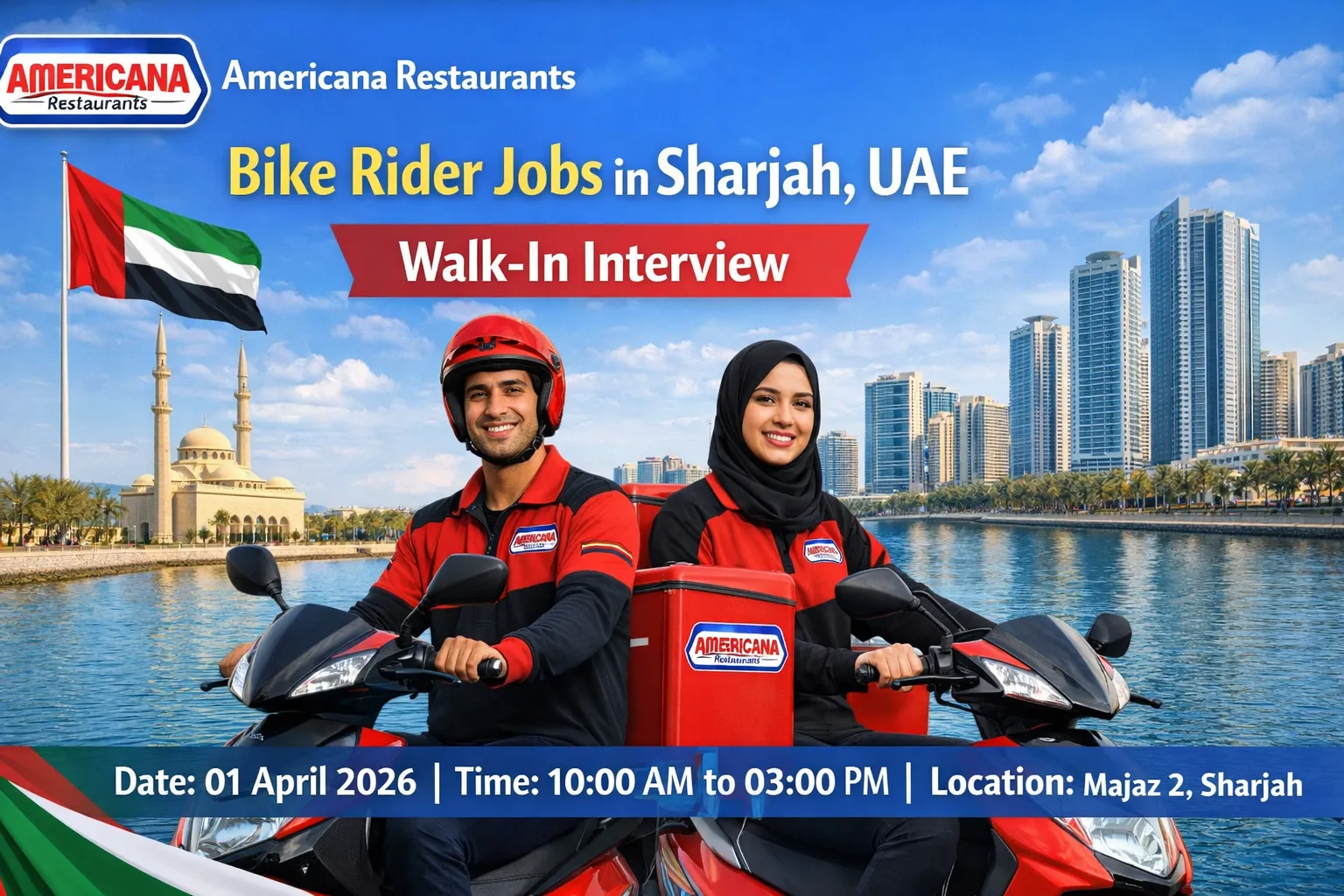 Americana Restaurants Bike Rider Jobs in Sharjah UAE