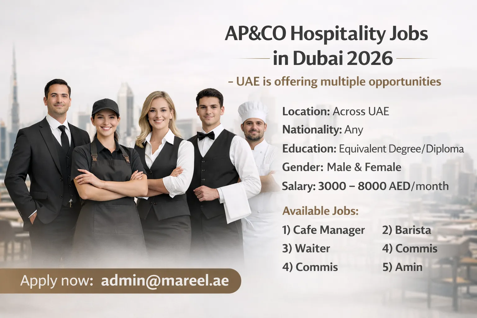 AP&CO Hospitality Jobs in Dubai 2026