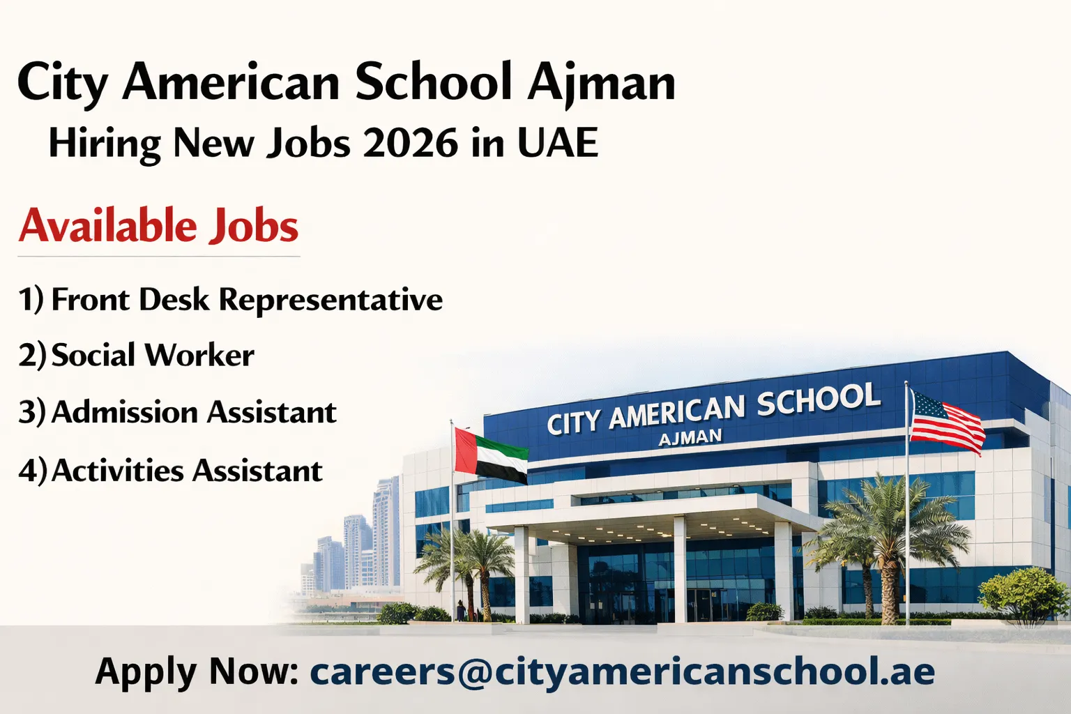 City American School Ajman Jobs 2026 in UAE