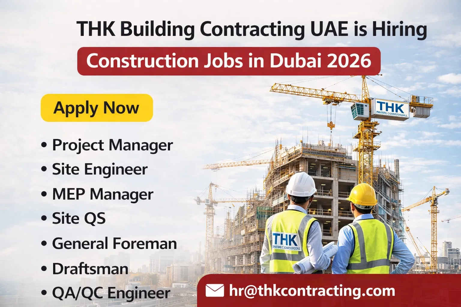 THK Building Contracting UAE Jobs 2026 in Dubai