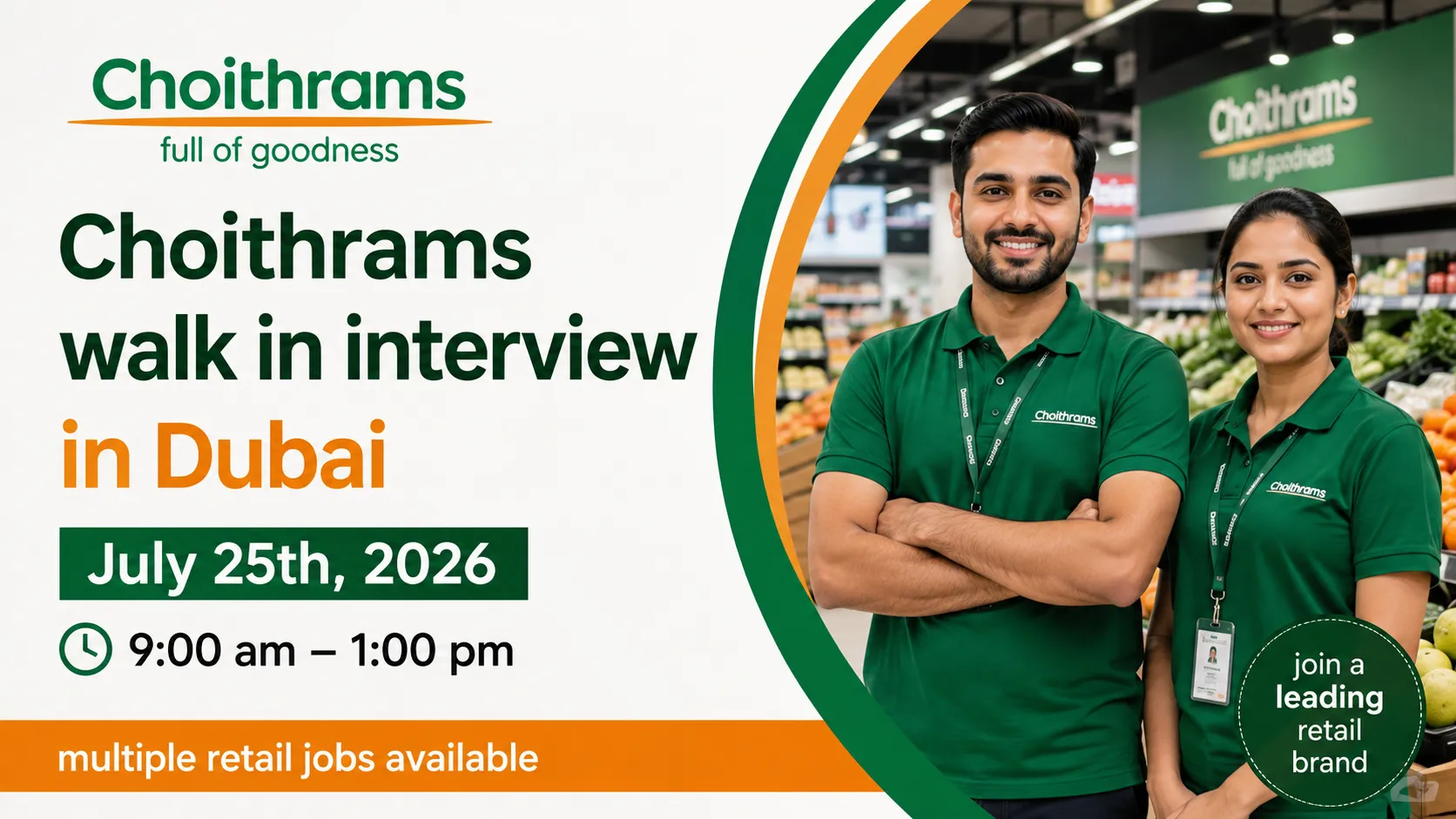Choithrams Walk in Interview in Dubai 2026