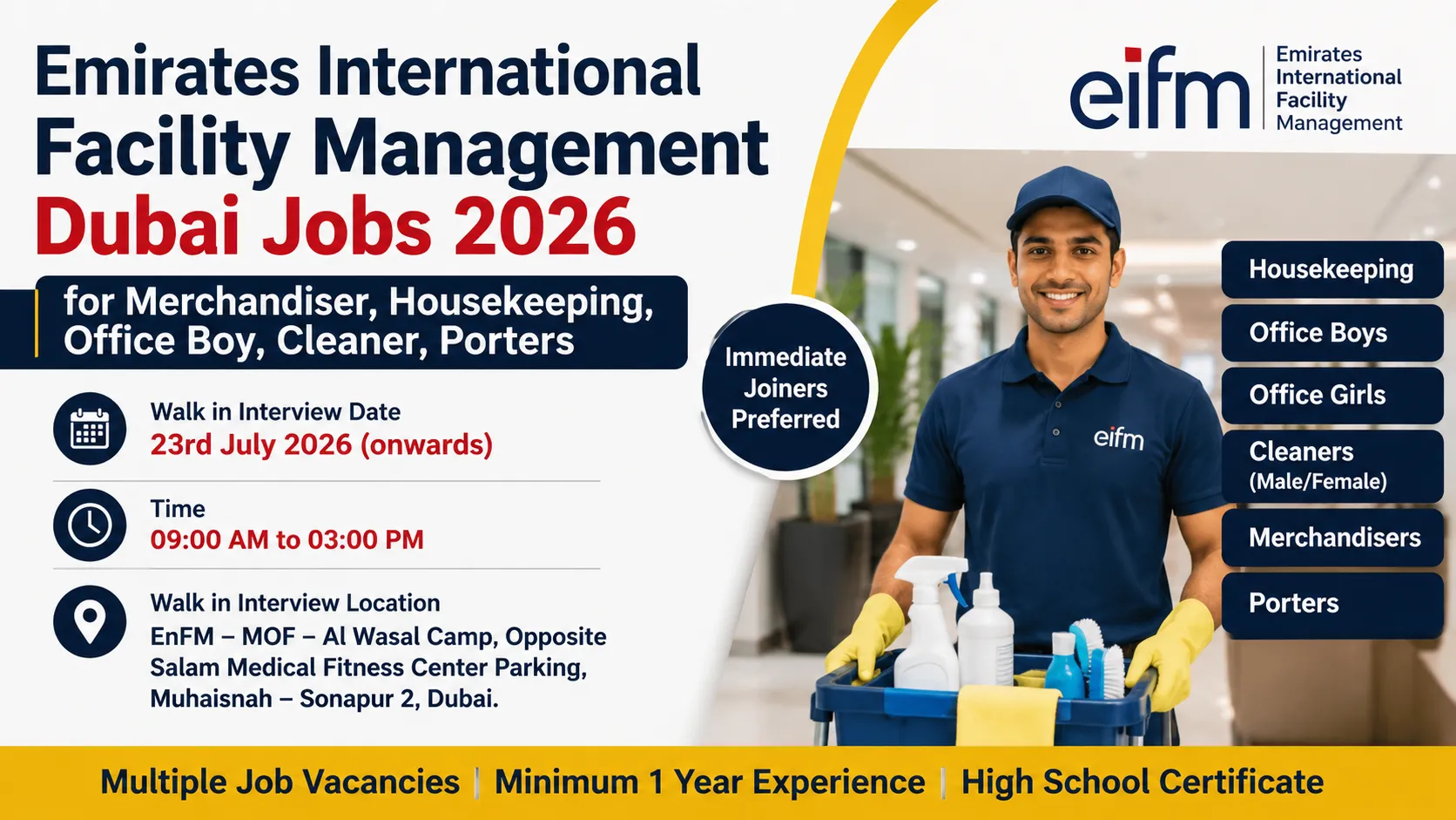 Emirates International Facility Management Dubai Jobs 2026