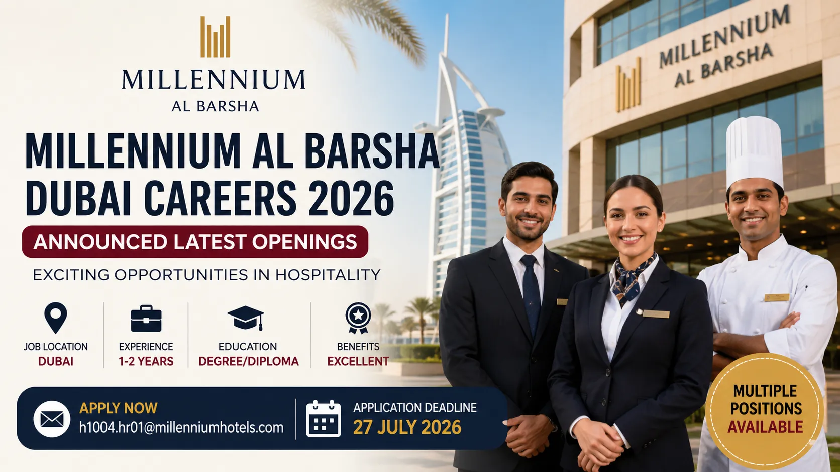 Millennium Al Barsha Dubai Careers 2026