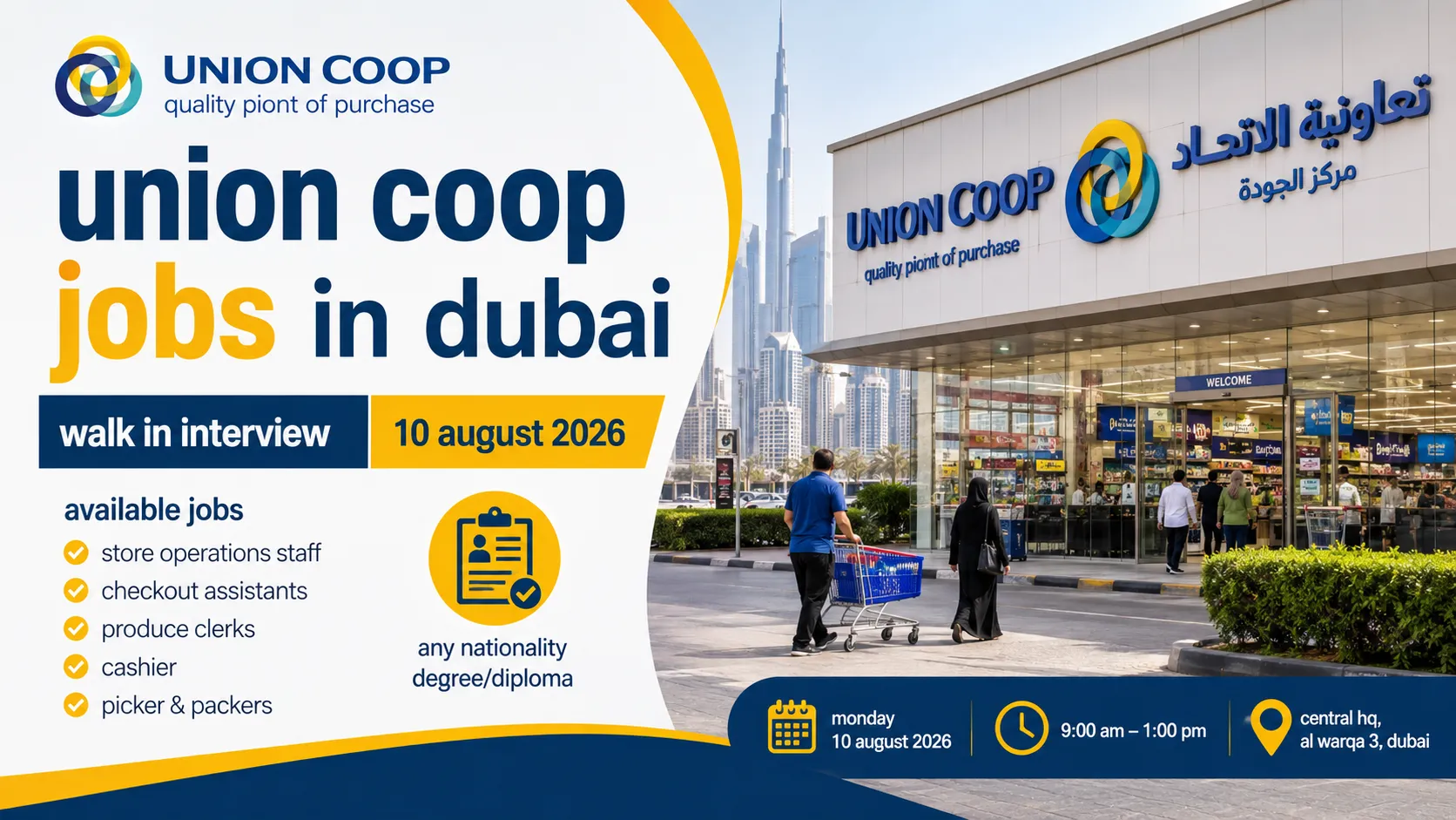 Union Coop Jobs in Dubai 2026