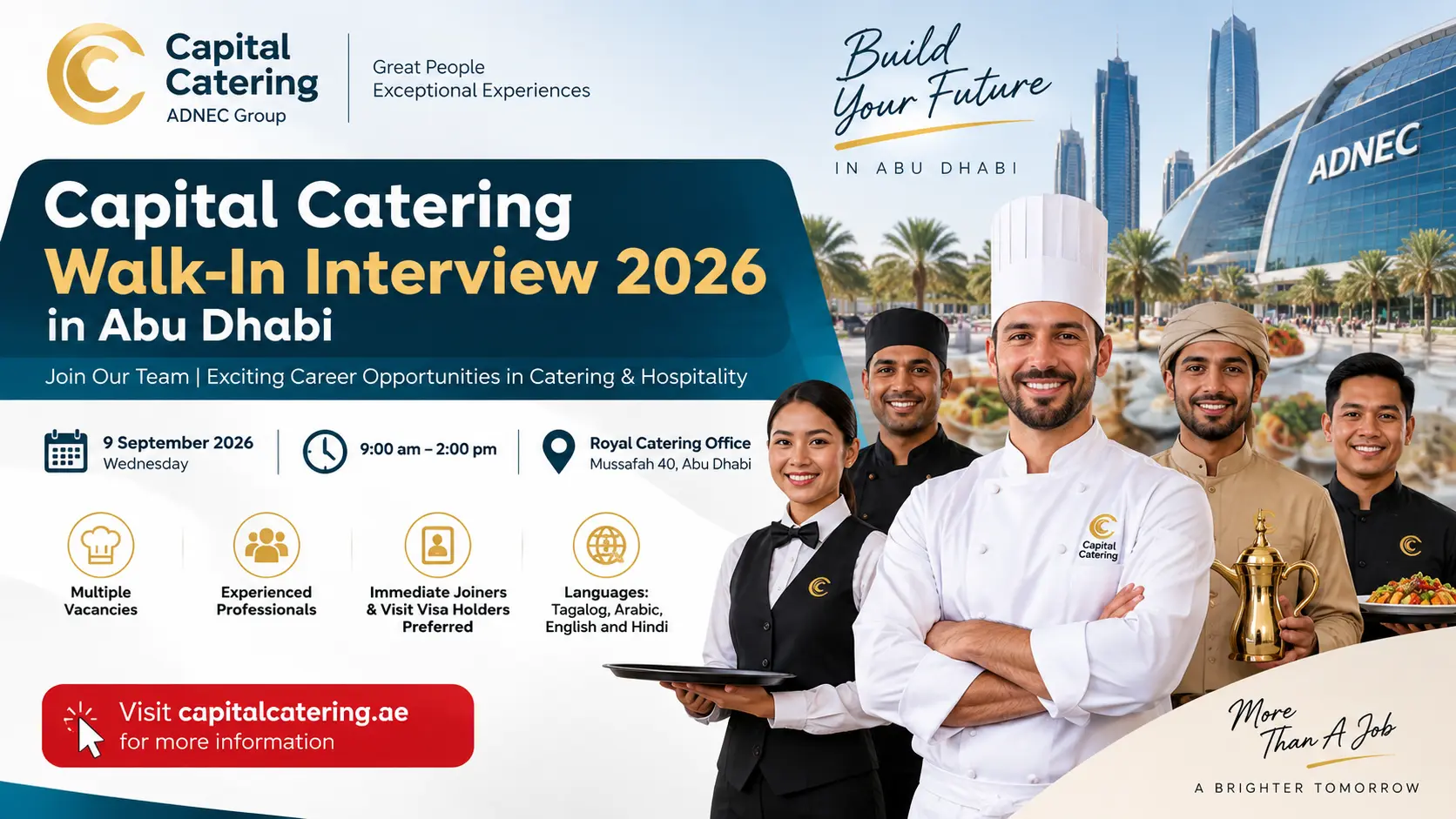Capital Catering ADNEC Group Walk-In Interview 2026 in Abu Dhabi